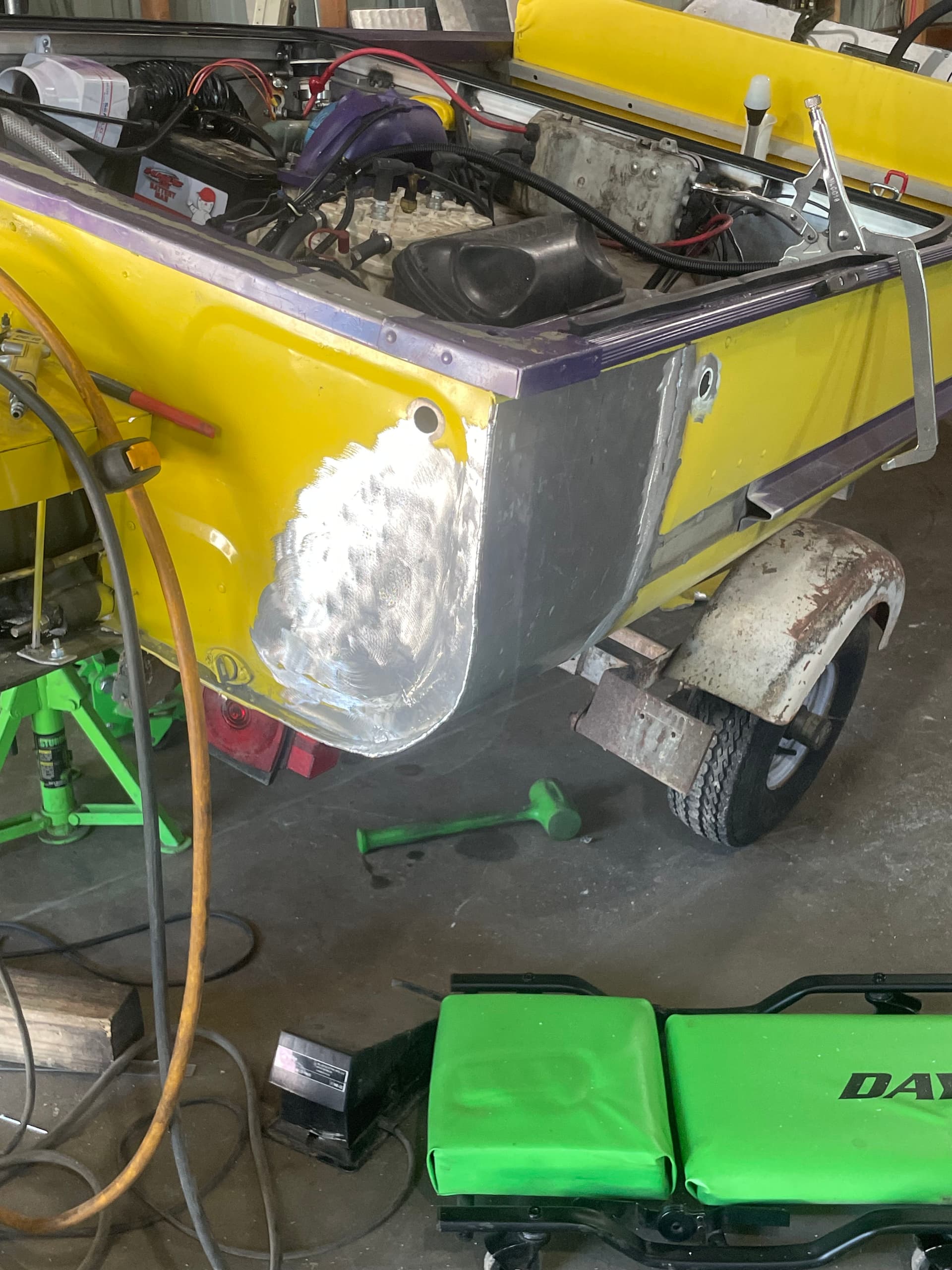Gallery photos for Aluminum Boat Rear Section Repair Back on Track: Image #2